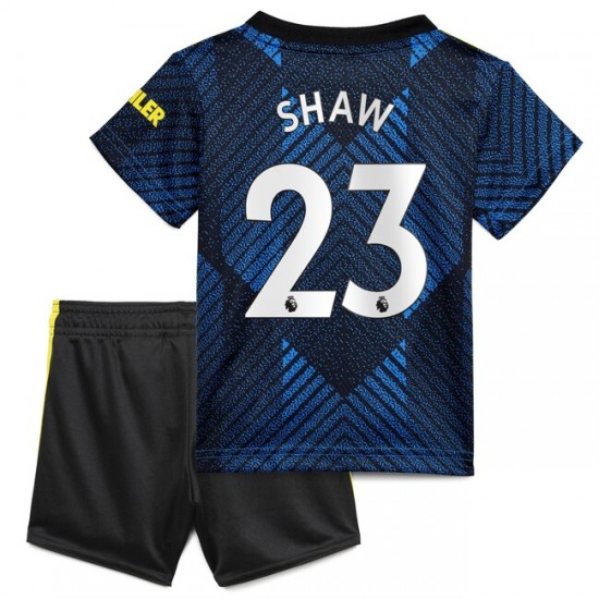Camisola Manchester United Luke Shaw 23 Criança Equipamento Terceiro 2021-2022 Manga Curta